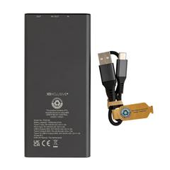 Vue Powerbank 10.000 mAh et 18W en aluminium recyclé Terra RCS de couleur gris| Krokrodeal