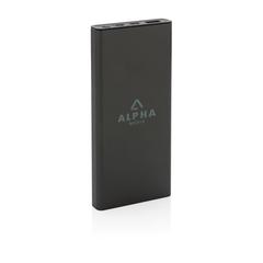 Vue Powerbank 10.000 mAh et 18W en aluminium recyclé Terra RCS de couleur gris| Krokrodeal