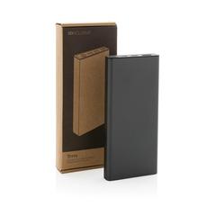 Vue Powerbank 10.000 mAh et 18W en aluminium recyclé Terra RCS de couleur gris| Krokrodeal