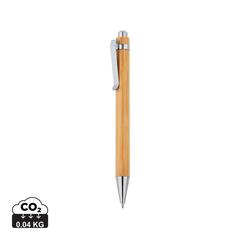 Vue Stylo à bille en bambou de couleur gris| Krokrodeal