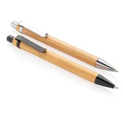 Vue Stylo à bille en bambou de couleur gris| Krokrodeal