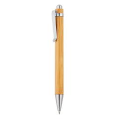 Vue Stylo à bille en bambou de couleur gris| Krokrodeal