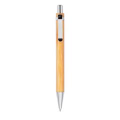 Vue Stylo à bille en bambou de couleur gris| Krokrodeal