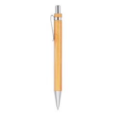 Vue Stylo à bille en bambou de couleur gris| Krokrodeal