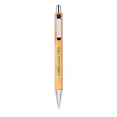 Vue Stylo à bille en bambou de couleur gris| Krokrodeal