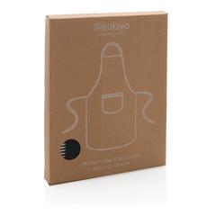 Vue Tablier de luxe Ukiyo en rcotton 280gr Aware™ de couleur bleu| Krokrodeal
