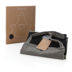 Vue Tablier de luxe Ukiyo en rcotton 280gr Aware™ de couleur noir| Krokrodeal