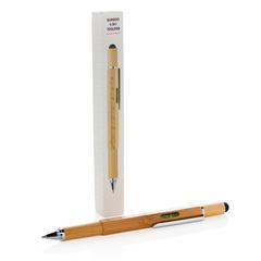 Vue Boîte à outils 5 en 1 en bambou de couleur marron| Krokrodeal