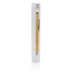 Vue Boîte à outils 5 en 1 en bambou de couleur marron| Krokrodeal
