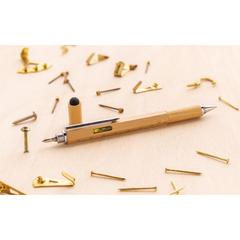Vue Boîte à outils 5 en 1 en bambou de couleur marron| Krokrodeal