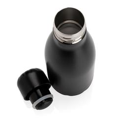 Vue Bouteille isotherme en acier 260ml de couleur noir| Krokrodeal