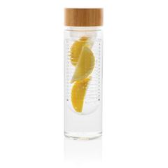Vue Bouteille à infusion avec bouchon en bambou de couleur translucide| Krokrodeal
