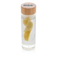 Vue Bouteille à infusion avec bouchon en bambou de couleur translucide| Krokrodeal