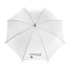 Vue Parapluie 23" en rPET 190T avec ouverture auto Impact AWARE™ de couleur blanc| Krokrodeal