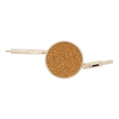 Vue Câble rétractable 6 en 1 en liège et fibre de paille de couleur vert| Krokrodeal