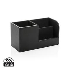 Vue Swiss Peak Organiseur de bureau en PU recyclé RCS de couleur noir| Krokrodeal