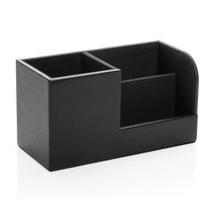 Vue Swiss Peak Organiseur de bureau en PU recyclé RCS de couleur noir| Krokrodeal