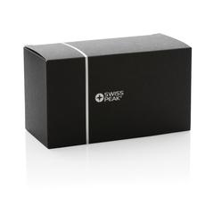 Vue Swiss Peak Organiseur de bureau en PU recyclé RCS de couleur noir| Krokrodeal