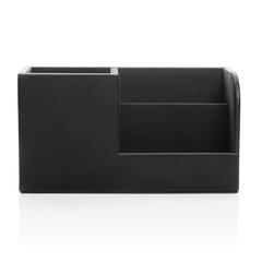 Vue Swiss Peak Organiseur de bureau en PU recyclé RCS de couleur noir| Krokrodeal