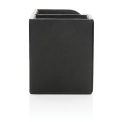 Vue Swiss Peak Organiseur de bureau en PU recyclé RCS de couleur noir| Krokrodeal