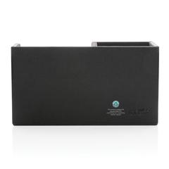 Vue Swiss Peak Organiseur de bureau en PU recyclé RCS de couleur noir| Krokrodeal