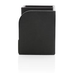 Vue Swiss Peak Organiseur de bureau en PU recyclé RCS de couleur noir| Krokrodeal