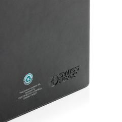 Vue Swiss Peak Organiseur de bureau en PU recyclé RCS de couleur noir| Krokrodeal