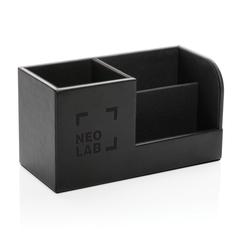 Vue Swiss Peak Organiseur de bureau en PU recyclé RCS de couleur noir| Krokrodeal