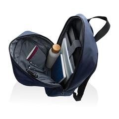 Vue Sac à dos pour ordinateur 15,6" en rPET AWARE™ Armond de couleur bleu| Krokrodeal