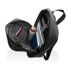 Vue Sac à dos pour ordinateur 15,6" en rPET AWARE™ Armond de couleur noir| Krokrodeal