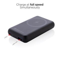 Vue Powerbank 10.000mAh en plastique recyclé RCS Urban V Sonoma de couleur noir| Krokrodeal