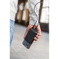 Vue Powerbank 10.000mAh en plastique recyclé RCS Urban V Sonoma de couleur noir| Krokrodeal