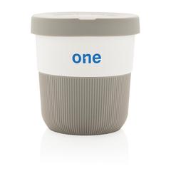 Vue Tasse Coffee To Go 280ml en PLA de couleur gris| Krokrodeal