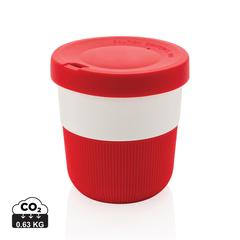 Vue Tasse Coffee To Go 280ml en PLA de couleur rouge| Krokrodeal