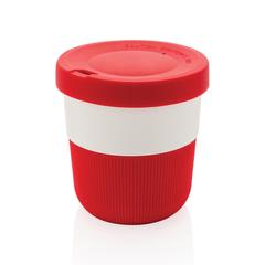 Vue Tasse Coffee To Go 280ml en PLA de couleur rouge| Krokrodeal