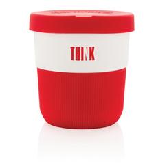 Vue Tasse Coffee To Go 280ml en PLA de couleur rouge| Krokrodeal