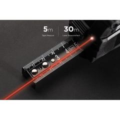 Vue Mètre ruban 5M Gear X avec laser 30M de couleur noir| Krokrodeal