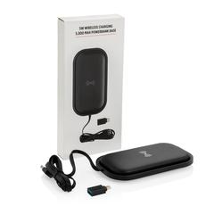 Vue Chargeur sans fil avec socle powerbank 5.000 mAh de couleur noir| Krokrodeal
