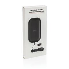 Vue Chargeur sans fil avec socle powerbank 5.000 mAh de couleur noir| Krokrodeal