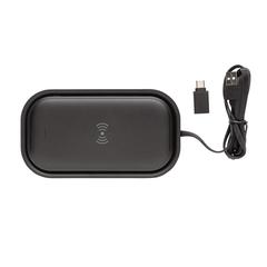 Vue Chargeur sans fil avec socle powerbank 5.000 mAh de couleur noir| Krokrodeal