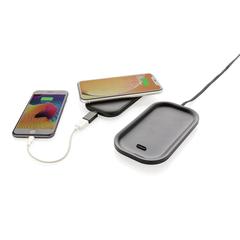 Vue Chargeur sans fil avec socle powerbank 5.000 mAh de couleur noir| Krokrodeal