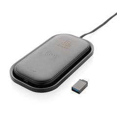 Vue Chargeur sans fil avec socle powerbank 5.000 mAh de couleur noir| Krokrodeal