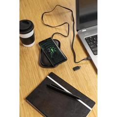 Vue Chargeur sans fil avec socle powerbank 5.000 mAh de couleur noir| Krokrodeal