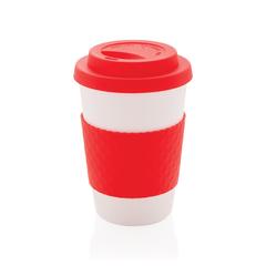Vue Mug en PP recyclable 270ml de couleur rouge| Krokrodeal