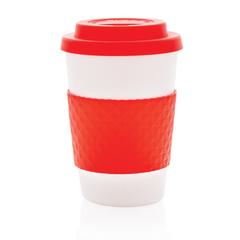 Vue Mug en PP recyclable 270ml de couleur rouge| Krokrodeal