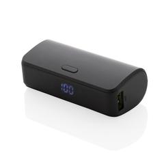 Vue Powerbank 5000mAh charge rapide, plastique RCS, Flashcharge de couleur noir| Krokrodeal