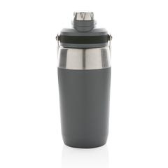 Vue Bouteille isotherme 500ml avec bouchon double fonction de couleur gris| Krokrodeal