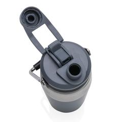 Vue Bouteille isotherme 500ml avec bouchon double fonction de couleur gris| Krokrodeal