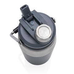 Vue Bouteille isotherme 500ml avec bouchon double fonction de couleur gris| Krokrodeal