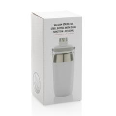 Vue Bouteille isotherme 500ml avec bouchon double fonction de couleur blanc| Krokrodeal